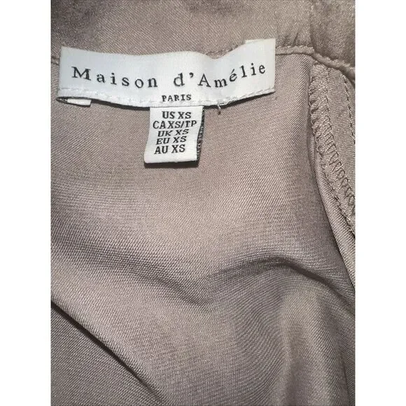 Womens Maison d'Amelie Blouse Size XS Beige‎ Casual Business Boho-inspired Flowy - Picture 4 of 4